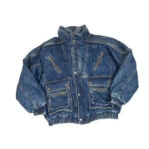 VTG Saugatuck Dry Goods 90s Denim Heavy Jacket Large Double Layered Marty Mcfly